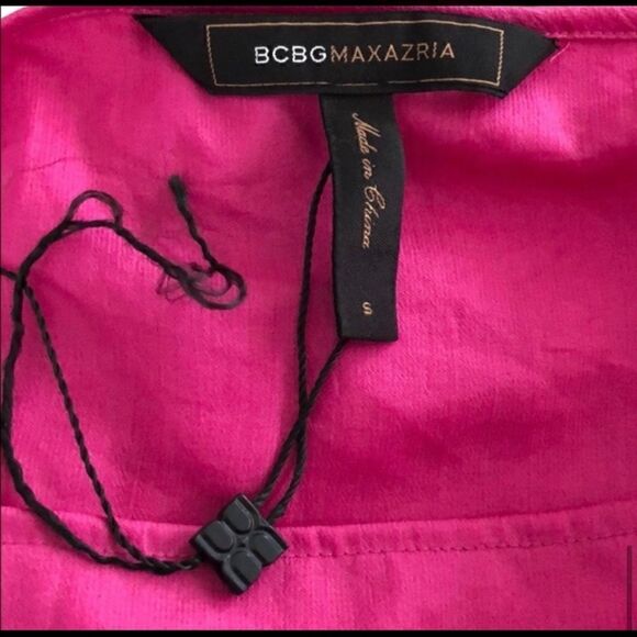 BCBGMAXAZRIA PINK FLAIR ONE SHOULDER TIERED DRESS… S - Picture 5 of 5
